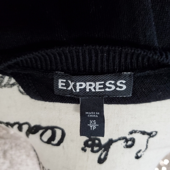 NWOT Black Express Sweater with Sheer Back Opening - Picture 6 of 6